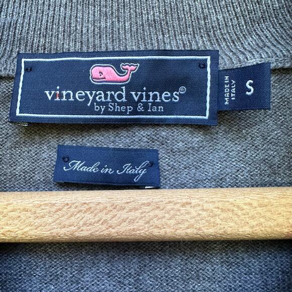 Vineyard Vines Men’s Grey Quarter Zip Sweater – Size S – Made in Italy - Picture 2 of 5